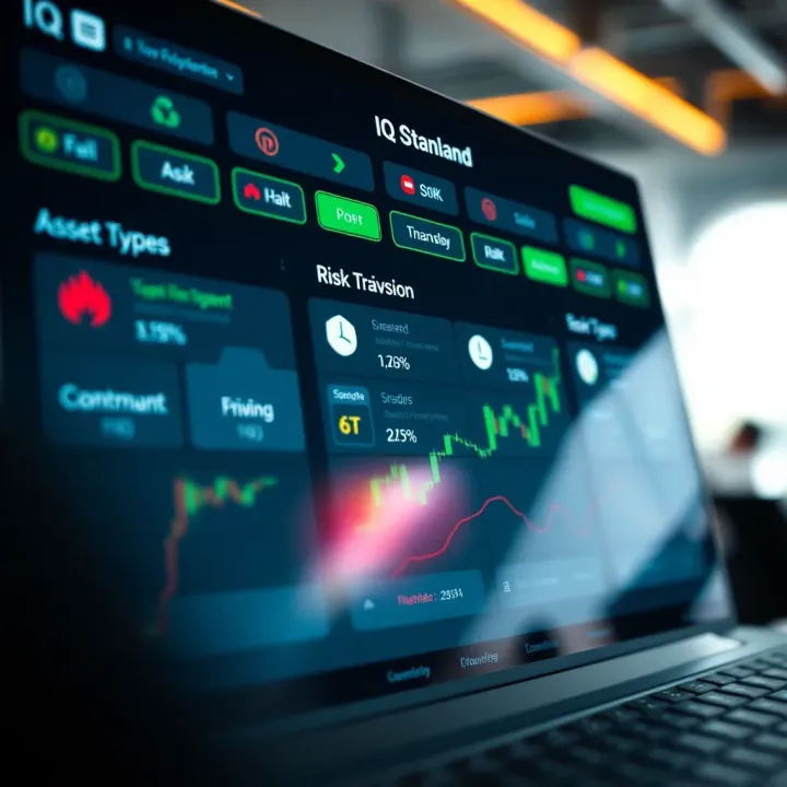 Digital interface displaying various asset types and risk management tools