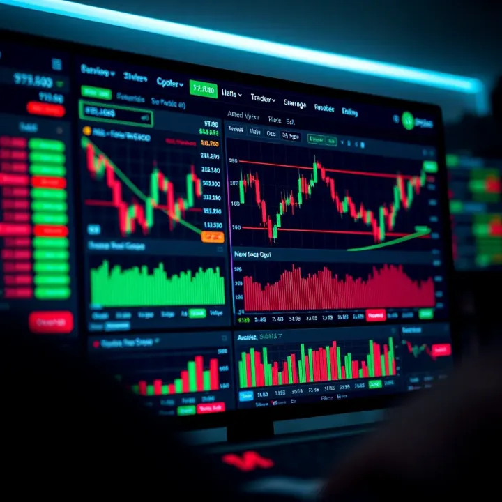User interface displaying financial charts and trading options on the IQ Option platform