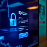 Secure login interface of IQ Option platform showing username and password fields
