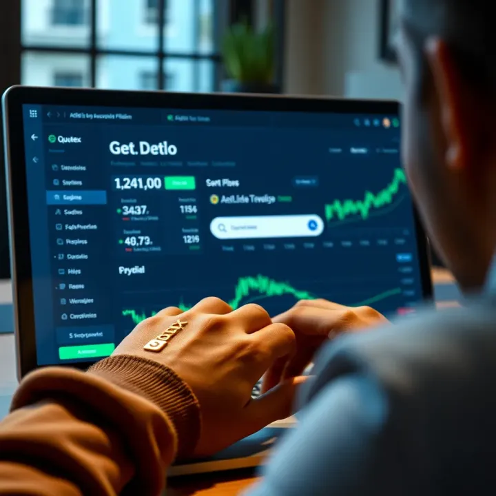 User logging into the Quotex affiliate platform interface