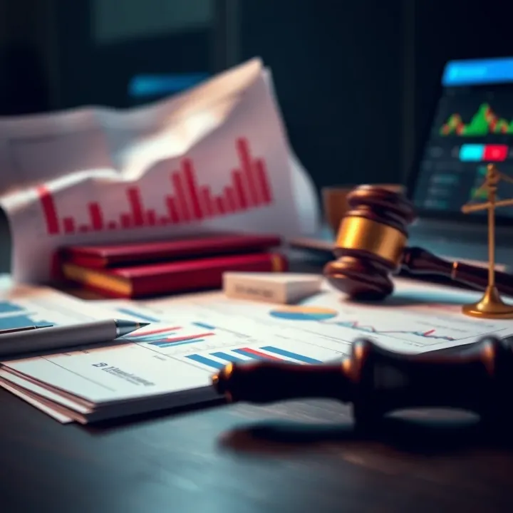 Effective Risk Management and Legal Compliance for Bookies Financial graphs and legal documents symbolizing risk management and compliance in betting business