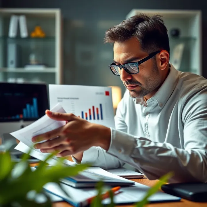 Analyzing Financial Statements for Effective Decision Making Business professional analyzing financial statements with graphs and reports