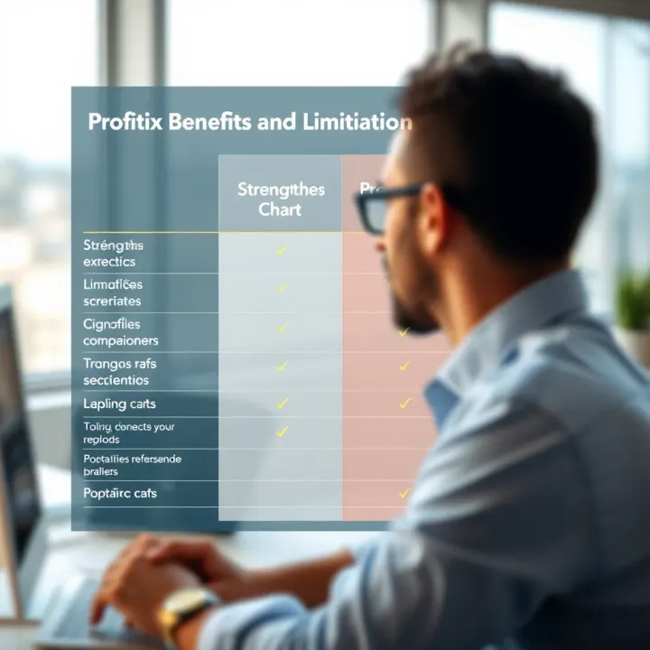 Comparison chart highlighting strengths and limitations of Profitix