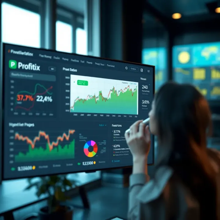 Dashboard showcasing Profitix main features and user interface