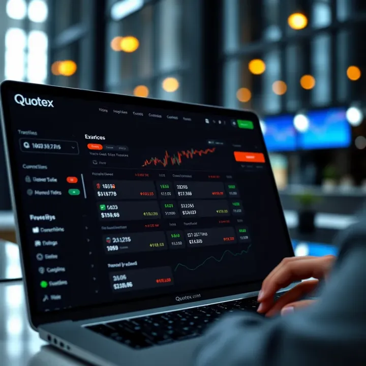 User interface displaying investment options on Quotex trading platform