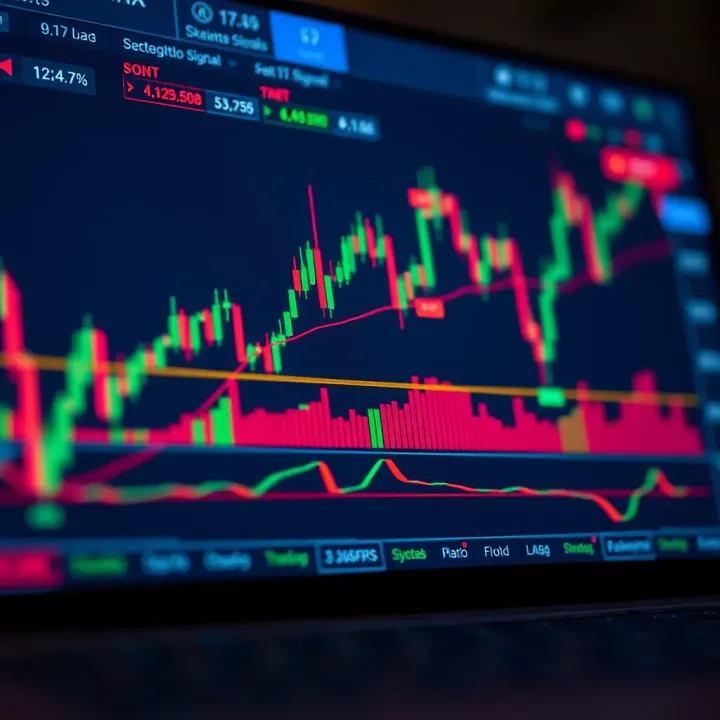 Chart illustrating signal trends and indicators on a trading platform interface