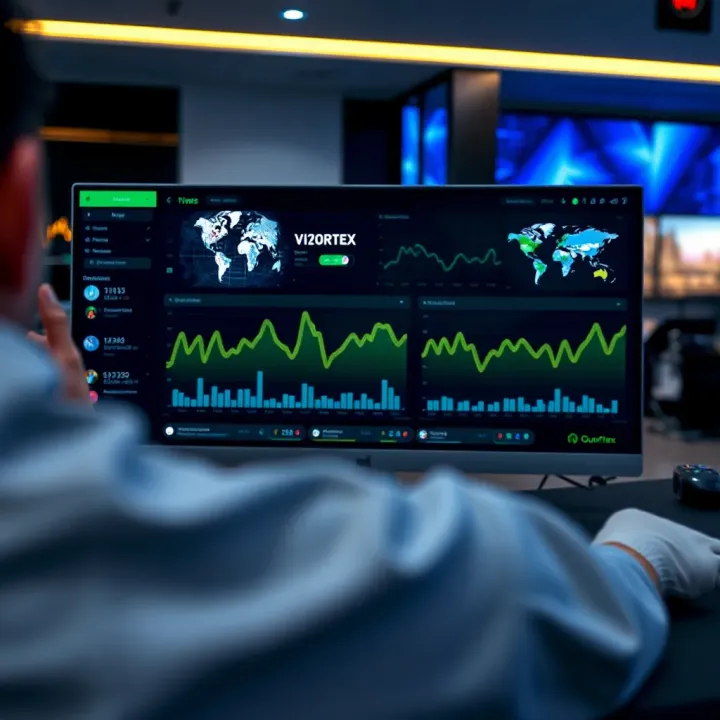 Professional video streaming dashboard showing real-time data and analytics