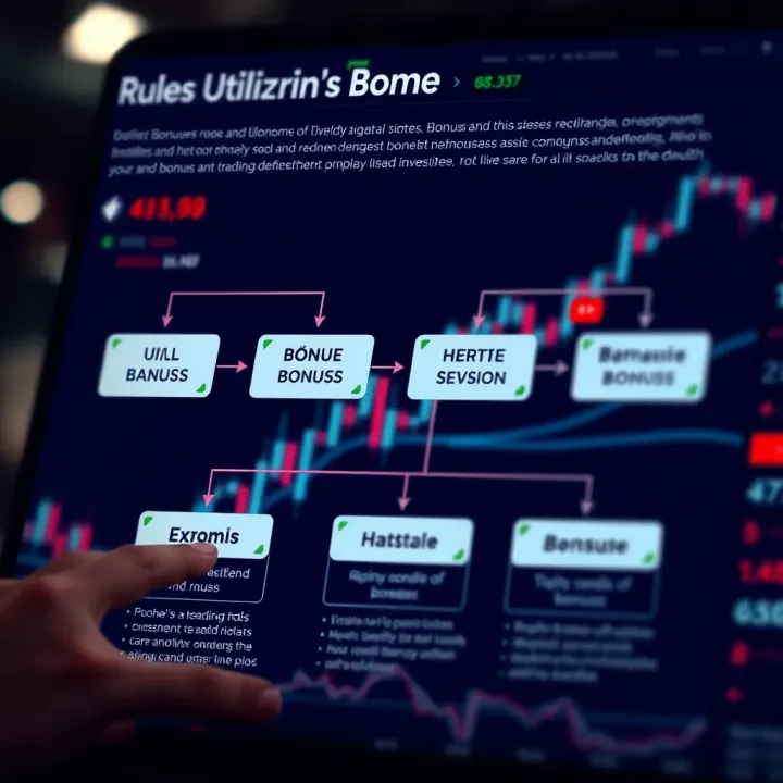 Diagram explaining the rules and advantages of using bonuses effectively in trading on Quotex