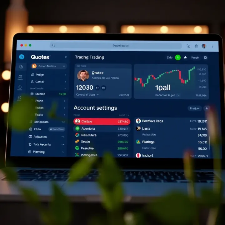 Quotex User Dashboard and Functionalities Dashboard view of Quotex after user login displaying trading options and account settings
