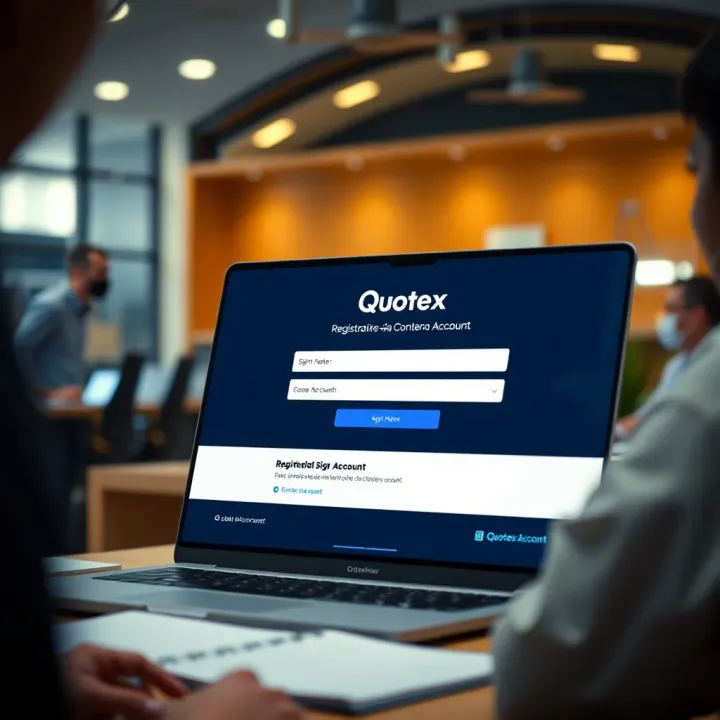 Screenshot displaying registration form and easy sign-up process for Quotex demo account