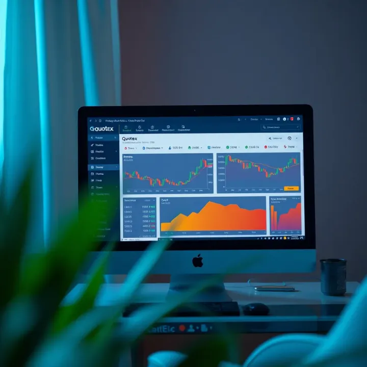 Screenshot showing the Quotex application interface on a personal computer screen