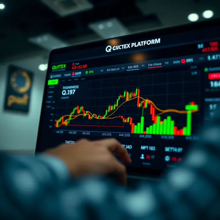 User interface displaying Quotex trading options and market data