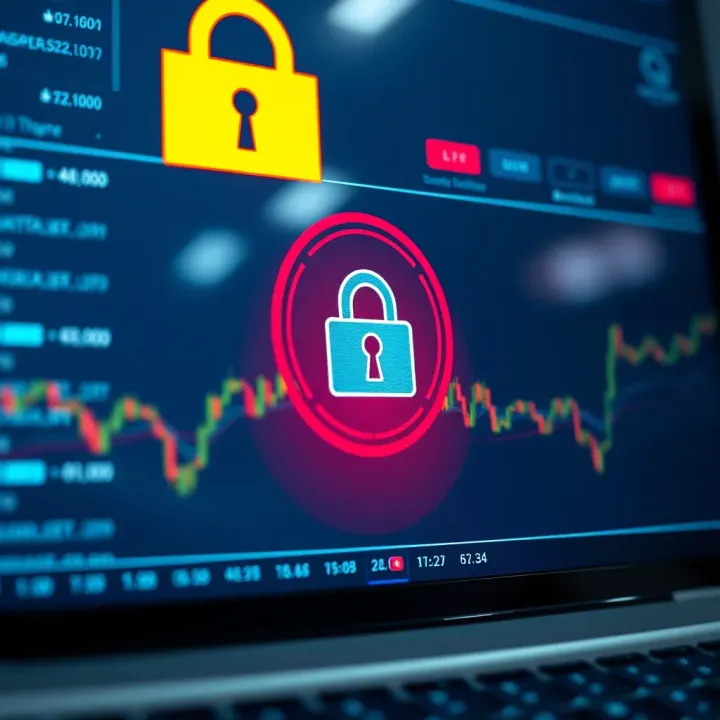 Secure Access to Quotex Trading Platform Secure login screen with encryption symbols representing safe access to Quotex trading account