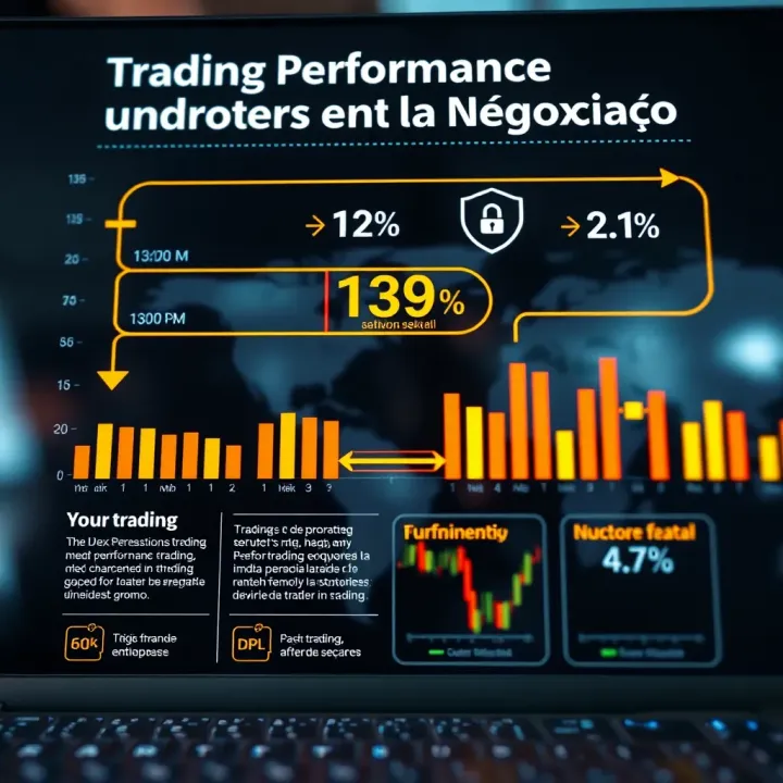 Graphical representation of trading performance metrics and security features on the Quotex platform