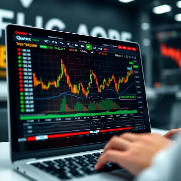 Overview of Quotex trading platform interface showing market charts and trading options