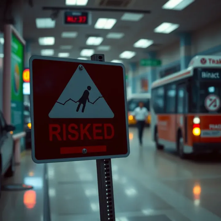 Warning sign highlighting risks in simplified financial trading