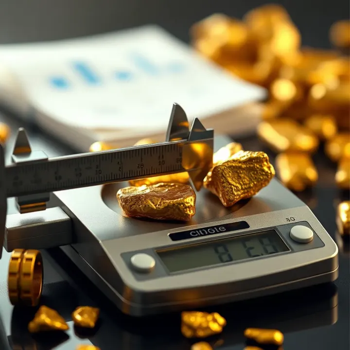 Accurate Weight Measurement of Gold Nuggets for Valuation Scale measuring gold nuggets to determine accurate weight for valuation