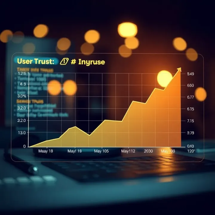 Graph depicting user trust levels and market reputation of an online platform