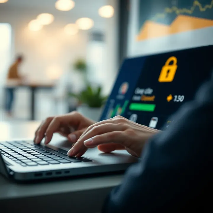 Illustration showing secure online transaction on Quotex platform
