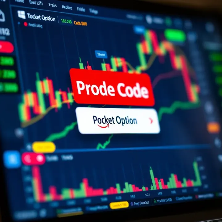 Promotional code highlighted on a digital trading platform interface